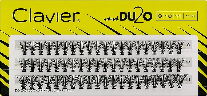 Umjetne trepavice "Double volume MIX", 9mm, 10mm, 11mm Clavier DU2O Double Volume MIX