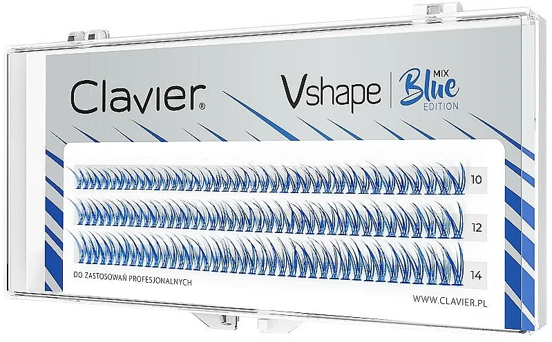 Umjetne trepavice "Mix", plave Clavier Vshape Colour Edition Blue
