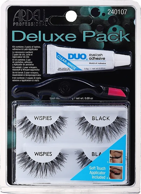 Umjetne trepavice sa ljepilom Ardell Deluxe Pack Wispies Lashes with Applicator and Eyelash Adhesive 1 Set