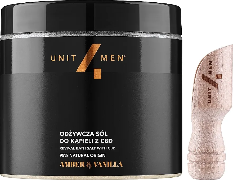 Unit4Men Amber &amp; Vanilla Bath Set (salf/700g + accessories/1pc)