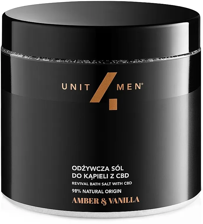 Unit4Men Amber &amp; Vanilla Revival Bath Salt With CBD Sol za kupku