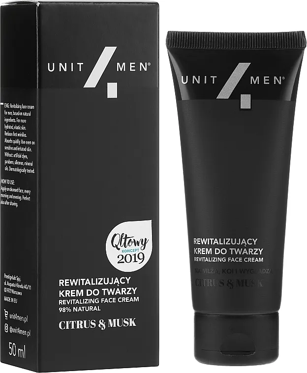 Unit4Men Citrus&amp;Musk Revitalizing Face Cream Revitalizirajuća krema za lice