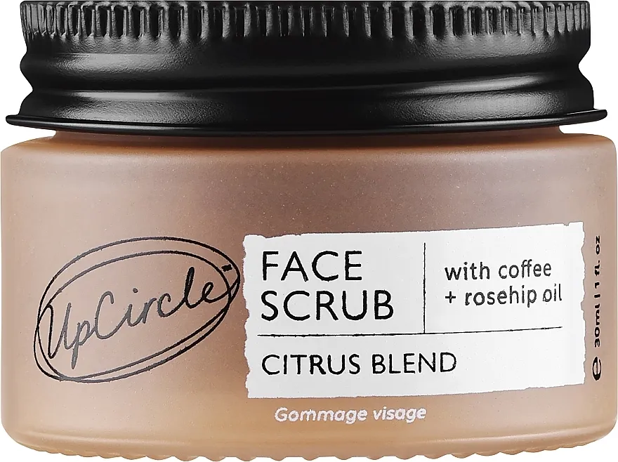 UpCircle Face Scrub Citrus Blend with Coffee + Rosehip Oil Travel Size (mini) Kafeni piling za lice