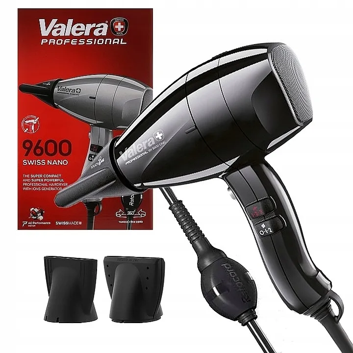 Valera Swiss Nano 9600 Black Ionic Rotocord Fen za kosu, crna