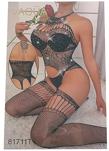 Vaqua Bodystocking 81711T, crni