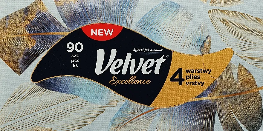 Velvet Excellence 4-slojne maramice, žuto-plavo perje