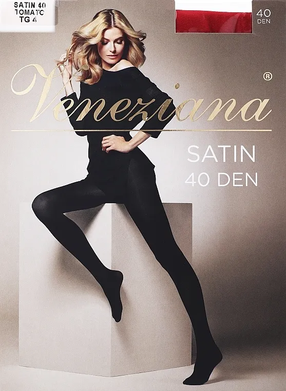 Veneziana Hulahopke za žene "Satin", 40 Den, tomato