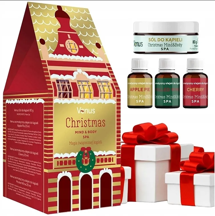 Venus Christmas Mind &amp; Body SPA (bath/oil/3x20ml + bath/salt/80g) Set