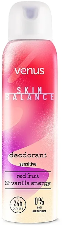 Venus Skin Balance Red Fruit &amp; Vanilla Energy Deodorant Dezodorans u spreju za telo 'Crveno voće i vanila'