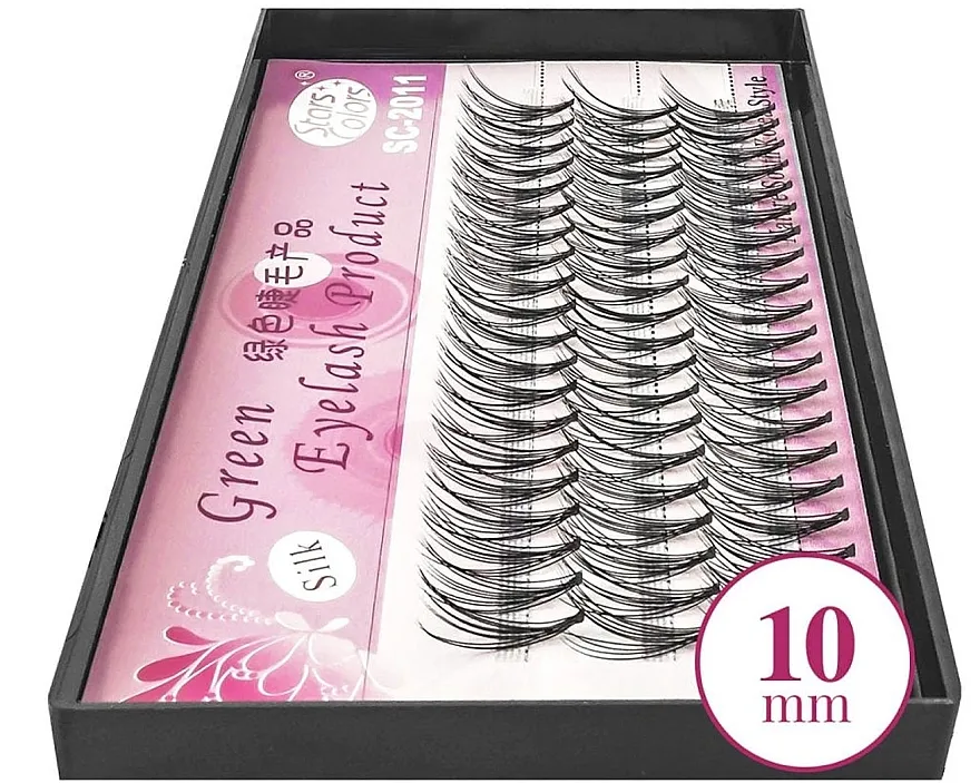 Veštačke individualne trepavice, C, 10 mm Clavier Pink Silk Green Eyelash