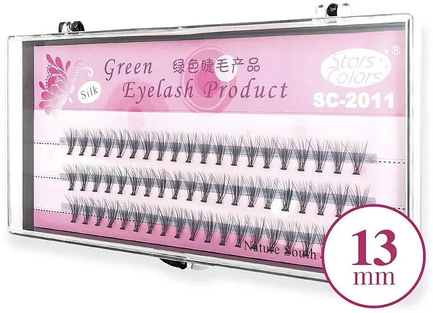 Veštačke individualne trepavice, C, 13 mm Clavier Pink Silk Green Eyelash