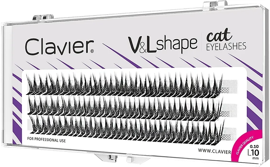 Veštačke individualne trepavice L, 10 mm Clavier V&amp;L Shape Cat Eyelashes