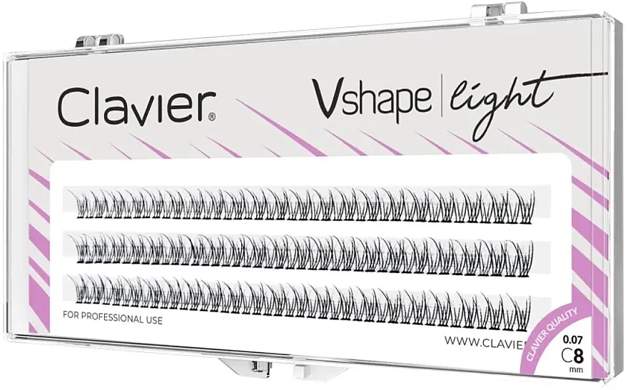Veštačke trepavice, 8 mm Clavier V-Shape Light Eyelashes