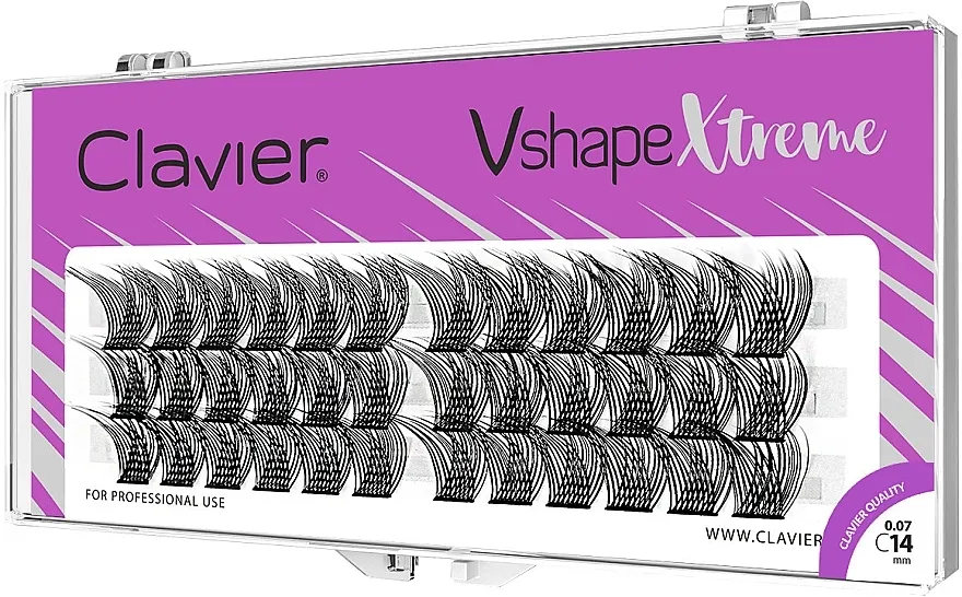 Veštačke trepavice, C, 14 mm Clavier V Shape Extreme