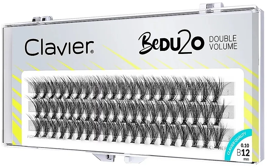 Veštačke trepavice "BeDU2O Double Volume", B 12 mm Clavier