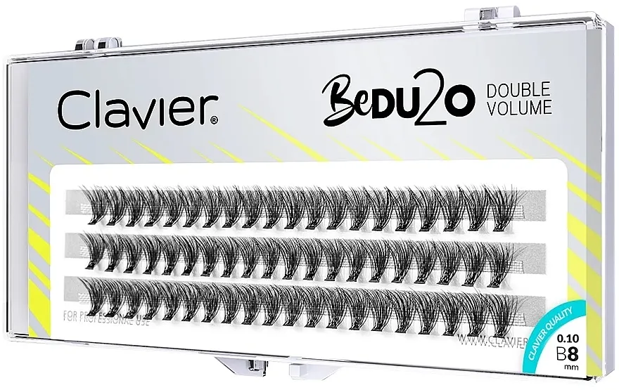 Veštačke trepavice "BeDU2O Double Volume", B 8 mm Clavier