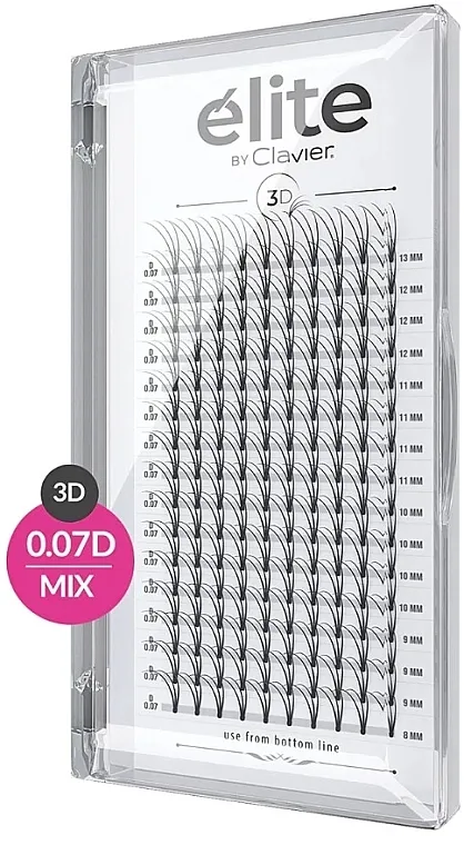 Veštačke trepavice "Elite", 3D, D, 007, mix Clavier