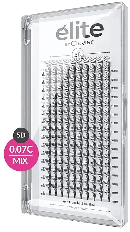Veštačke trepavice "Elite", 5D, C, 007, mix Clavier