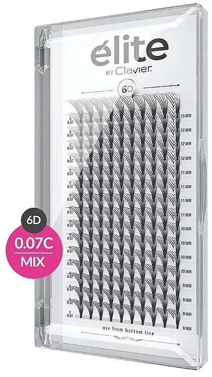 Veštačke trepavice "Elite", 6D, C, 007, mix Clavier