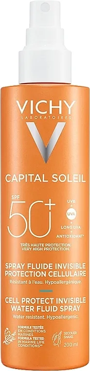 Vichy Capital Soleil Cell Protect Invisible Water Fluid Spray SPF50+ Sprej za sunčanje