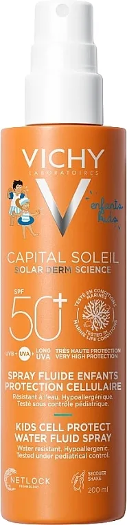 Vichy Capital Soleil Kids Cell Protect Water Fluid Spray Vodootporni fluid u spreju za zaštitu osetljive kože od sunca za decu, SPF50+