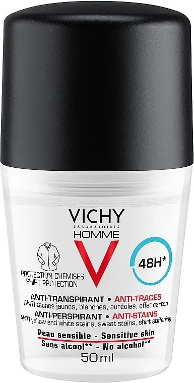 Vichy Homme Deo Anti-Transpirant 48H Dezodorans-antiperspirant zaštita od mrlja 48h