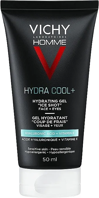 Vichy Homme Hydra Cool+ Hydrating Gel Hidratantni gel s učinkom hlađenja za lice i područje oko očiju