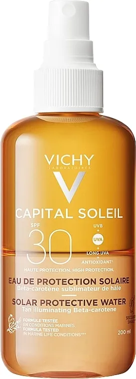 Vichy Ideal Soleil Solar Protective Water Enhanced Tan SPF30 Sprej za sunčanje s beta karotenom