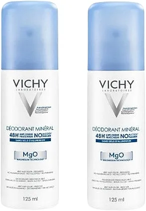 Vichy Mineral Deodorant Spray 48H Sensitive Skin (deo/125ml + deo/125ml) Set