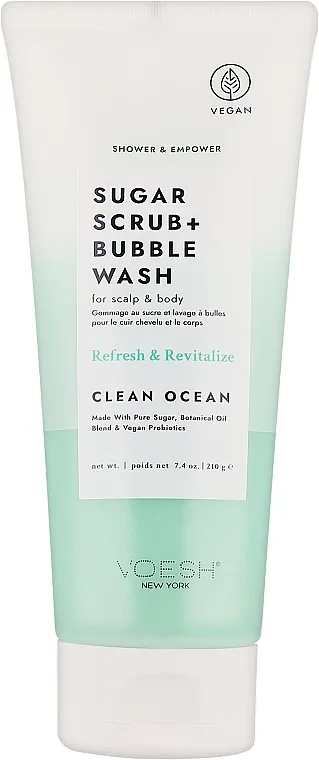 Voesh Sugar Scrub+Bubble Wash Clean Ocean Šećerni piling za kožu glave i tela "Čist okean"