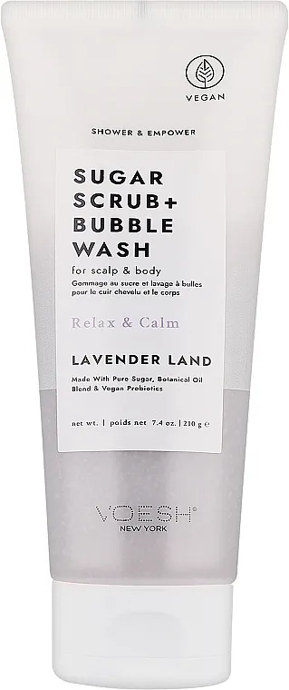 Voesh Sugar Scrub+Bubble Wash Lavender Land Šećerni piling za kožu glave i tela "Lavanda"