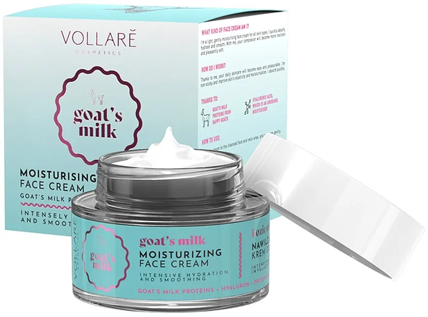 Vollare Cosmetics Hyaluron Moisturizing Face Cream Hidratantna krema za lice s proteinima kozjeg mlijeka