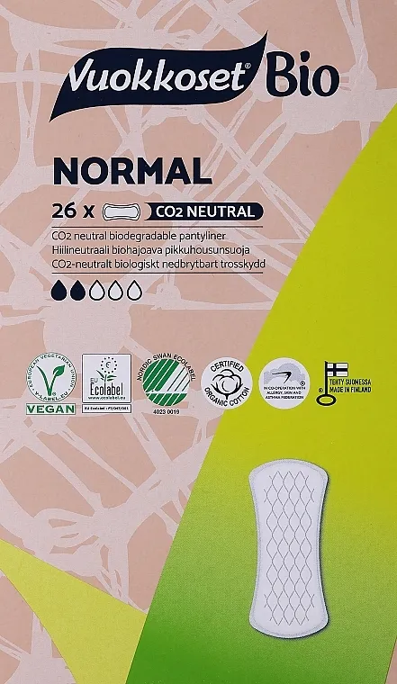 Vuokkoset 100% Bio Normal Dnevni ulošci , 26 kom.