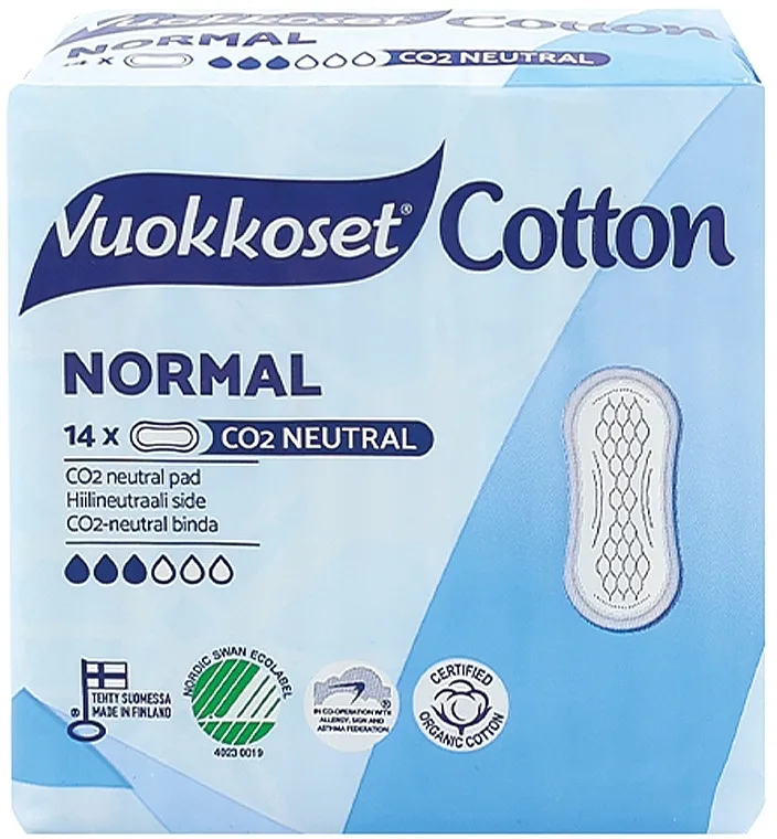 Vuokkoset Cotton Normal Sensitive Higijenski ulošci bez krilca, 14 kom.