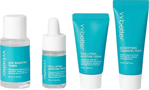 VVBetter Travel Kit (clin/f/20ml + toner/30ml + ser/10ml + cr/10ml) Set za lice