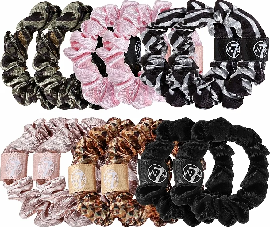 W7 Mini Silky Knots Set gumica za kosu, 12 komada