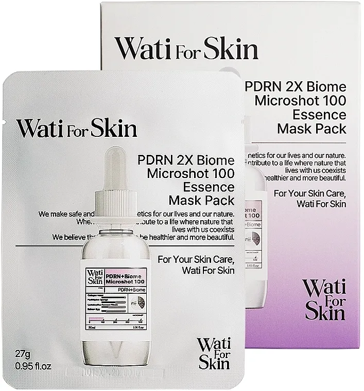 Wati For Skin PDRN 2X Biome Micro Spicule 100 Essence Mask Pack Maska za lice 3 u 1