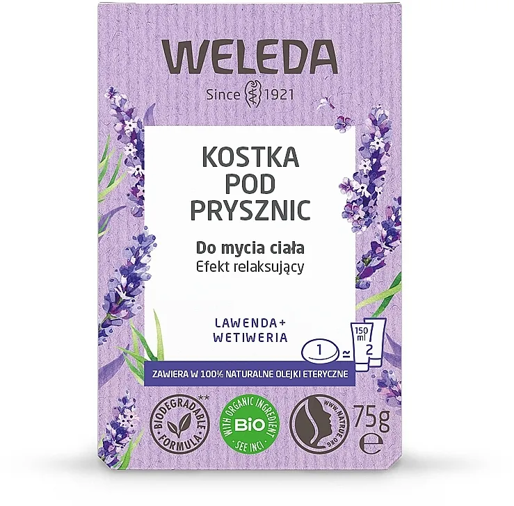 Weleda Shower Bar Solid Body Wash Lavander+Vetiver Opuštajući sapun "Lavanda i vetiver"