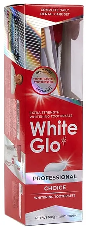 White Glo Professional Choice Whitening Toothpaste (t/paste/160g + t/brush/1pc) Set