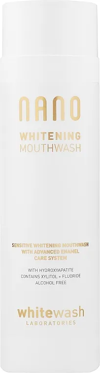 WhiteWash Laboratories Nano Whitening Mouthwash Sensitive With Advanced Enamel Care System Alcohol Free Tečnost za ispiranje usta i izbeljivanje zuba