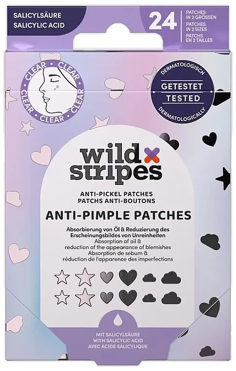 Wild Stripes Anti-Pimple Patches Holo Clear Flasteri protiv akni, 24 kom.