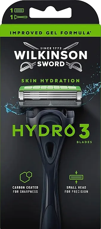 Wilkinson Sword Hydro 3 Black Edition Aparat za brijanje sa jednom rezervnom patronom