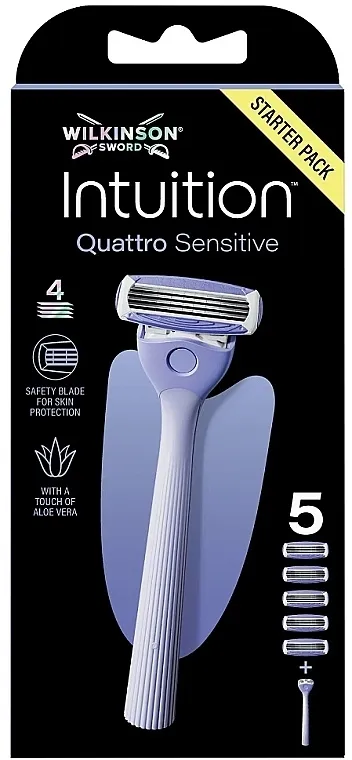 Wilkinson Sword Intuition Quattro Sensitive Brijač + 5 zamenskih kaseta za brijanje