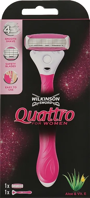 Wilkinson Sword Quattro for Women Gift Box Britvice za jednokratnu upotrebu, 1+1 kom.