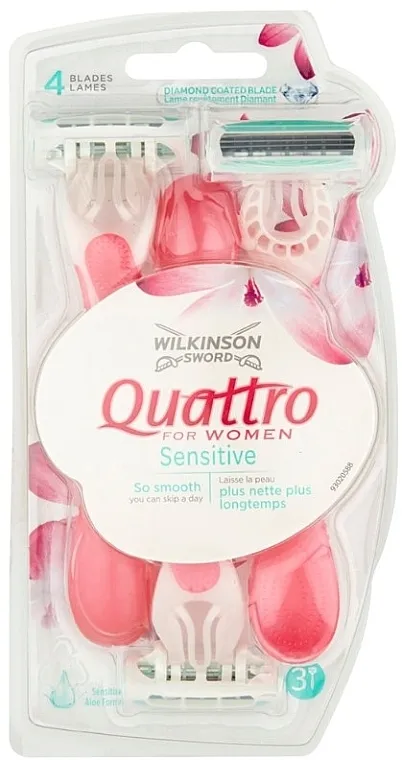 Wilkinson Sword Quattro Sensitive Women's Razor 3 Pack Britvice za jednokratnu upotrebu, za žene