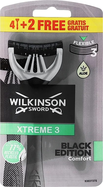 Wilkinson Sword Xtreme 3 Black Edition Set britvica za jednokratnu upotrebu, 4+2 kom.