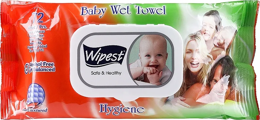 Wipest Safe &amp; Healthy Wet Towel Dečije vlažne maramice "Hygiene", 72 kom