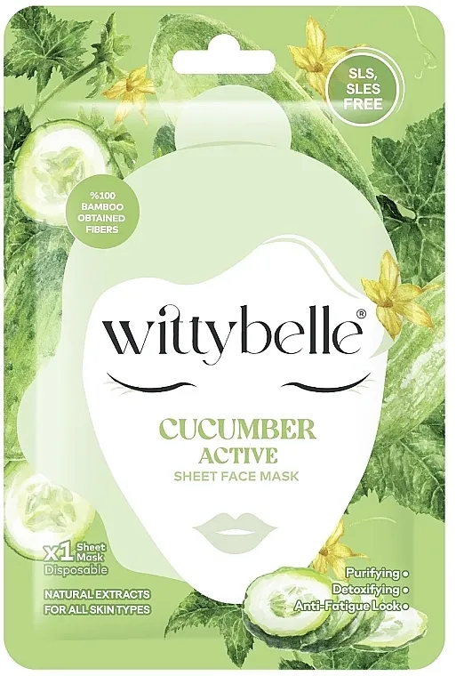 Wittybelle Cucumber Active Sheet Face Mask Maska za lice od tkanine sa ekstraktom krastavca