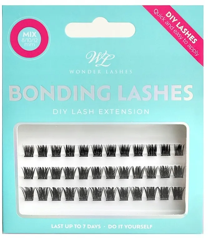 Wonder Lashes Bonding Lashes Volume Mix Volume povezane trepavice u čupercima, 8/10/12 mm