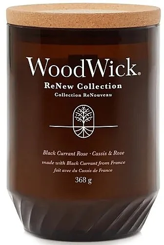 Woodwick ReNew Collection Black Currant &amp; Rose Jar Candle Mirisna sveća u čaši